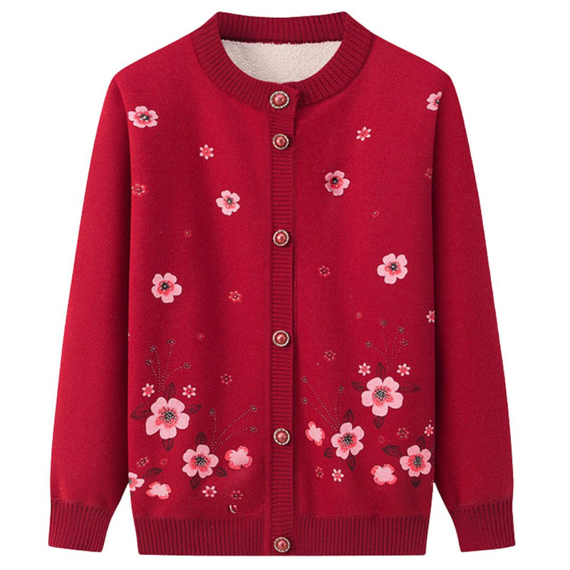 Damen-Cardigan – Blumen im Wind