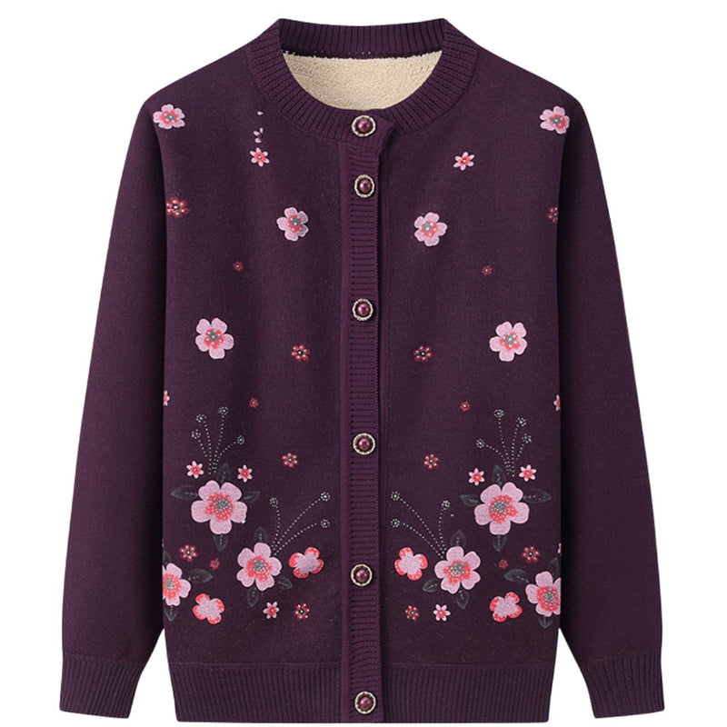 Damen-Cardigan – Blumen im Wind