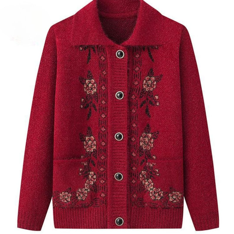 Damen-Cardigan – Winterblütenblätter