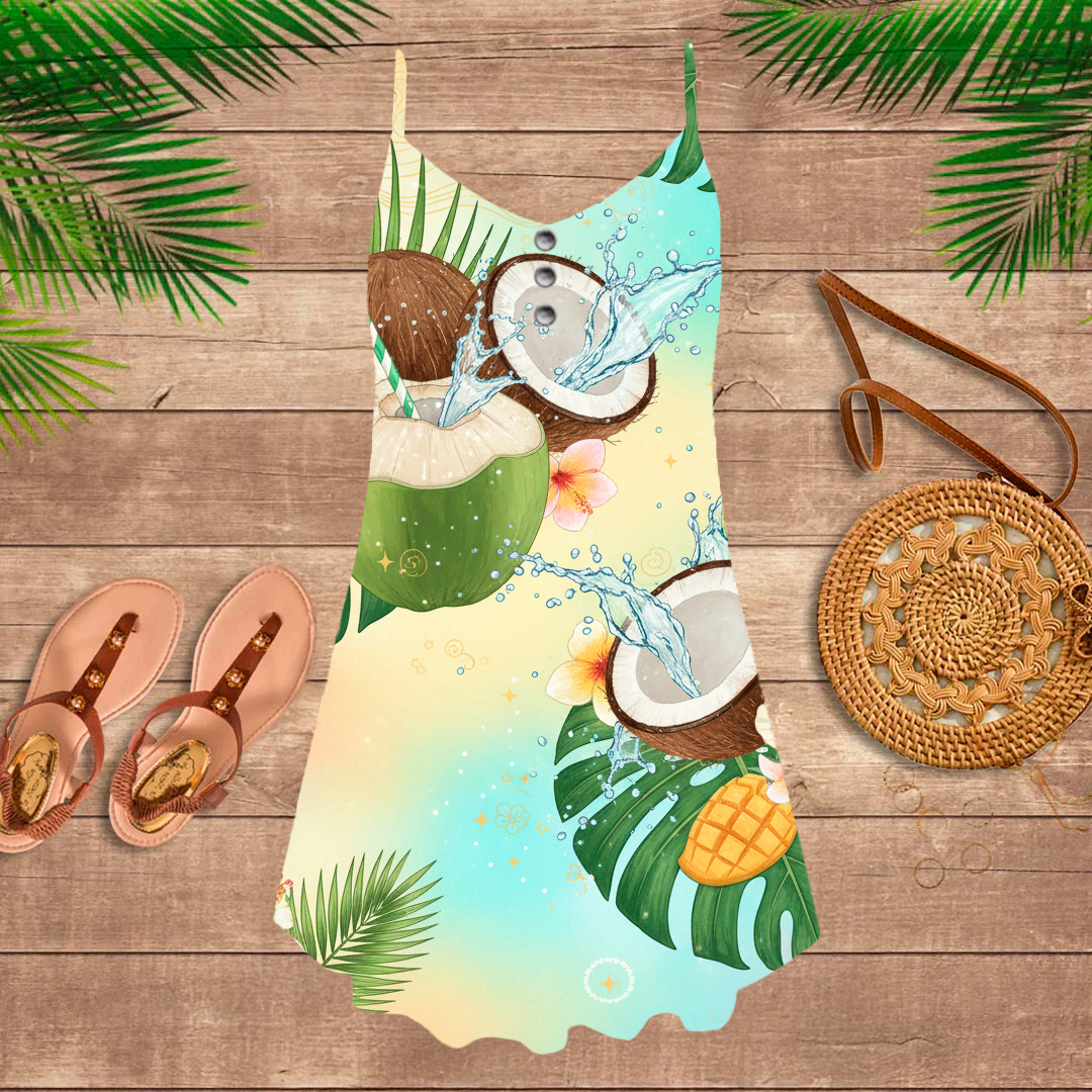 Vestido Coco Tropical e Frutas
