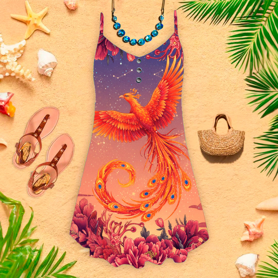 Vestido Fênix Celestial e Flores